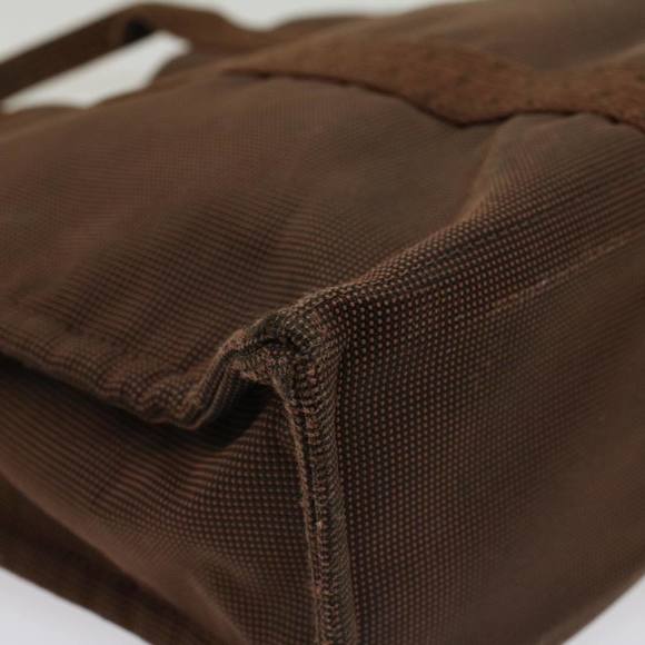 HERMES Her Line MM Hand Bag Canvas Brown Auth bs7825 - Picture 16 of 16